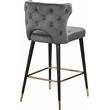 Home Square 2 Piece Upholstered Velvet Bar Stool Set in Gray