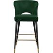 Home Square 2 Piece Upholstered Velvet Bar Stool Set in Green
