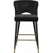 Home Square 2 Piece Upholstered Velvet Bar Stool Set in Black