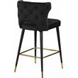 Home Square 2 Piece Upholstered Velvet Bar Stool Set in Black