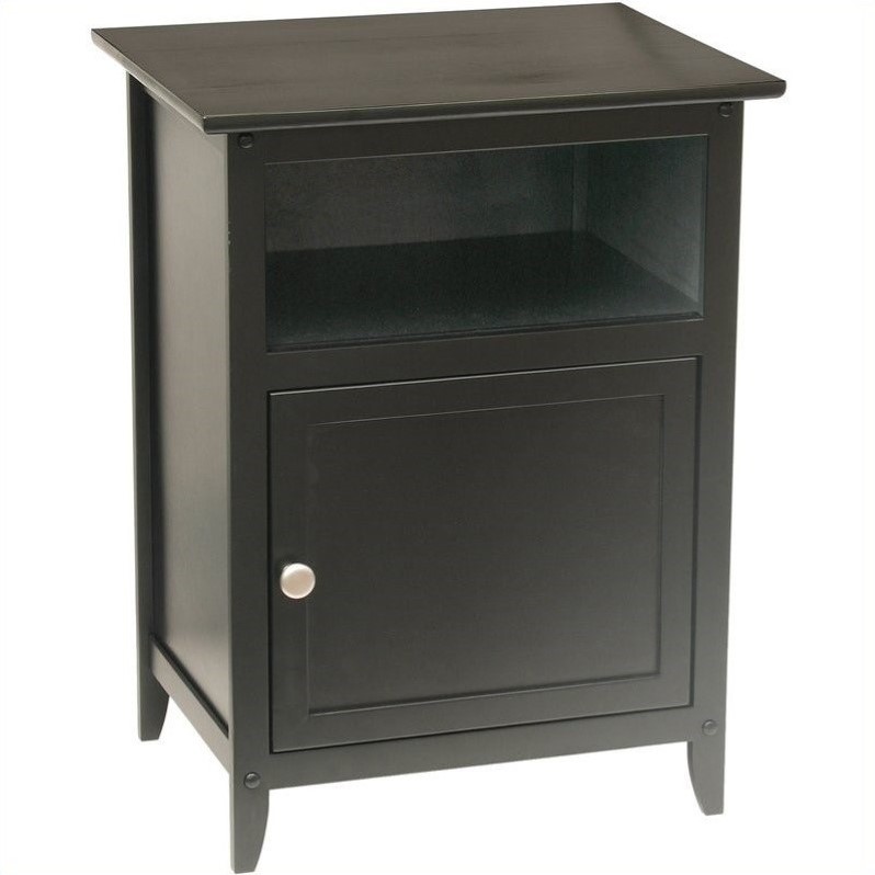 Home Square 2 Piece Solid Wood End Table Set in Black