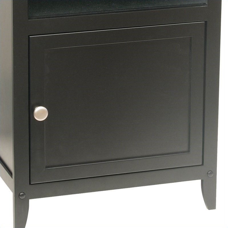 Home Square 2 Piece Solid Wood End Table Set in Black