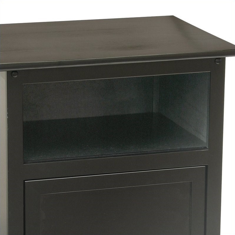 Home Square 2 Piece Solid Wood End Table Set in Black