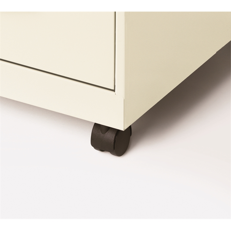 Home Square 2 Drawer Mobile Filing Cabinet Set in Pearl White (Set of 2)