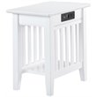 Home Square 2 Piece Mission Charger Chair Side Table Set in White