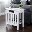Home Square 2 Piece Mission Charger Chair Side Table Set in White