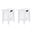 Home Square 2 Piece Mission Charger Chair Side Table Set in White