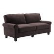 Home Square 2 Piece Soft Polyester Fabric Sofa Set in Dark Brown