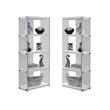 Home Square 2 Piece Hollow-Core Bookcase Set in Glossy White