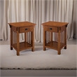 Home Square Mission Impeccable 1-Drawer Nightstand in Medium Oak (Set of 2)