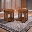 Home Square Mission Impeccable 1-Drawer Nightstand in Medium Oak (Set of 2)