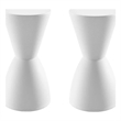 Home Square 2 Piece Polypropylene Plastic Storage Stool Set in White