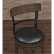 Home Square 2 Piece Swivel Counter Stool Set in Washed Brown and Black