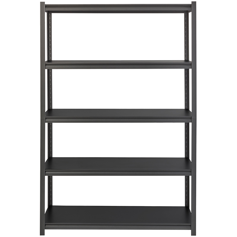 Home Square Metal Shelving 5-Shelf Unit Set in Gunmetal Gray/Black (Set of 2)
