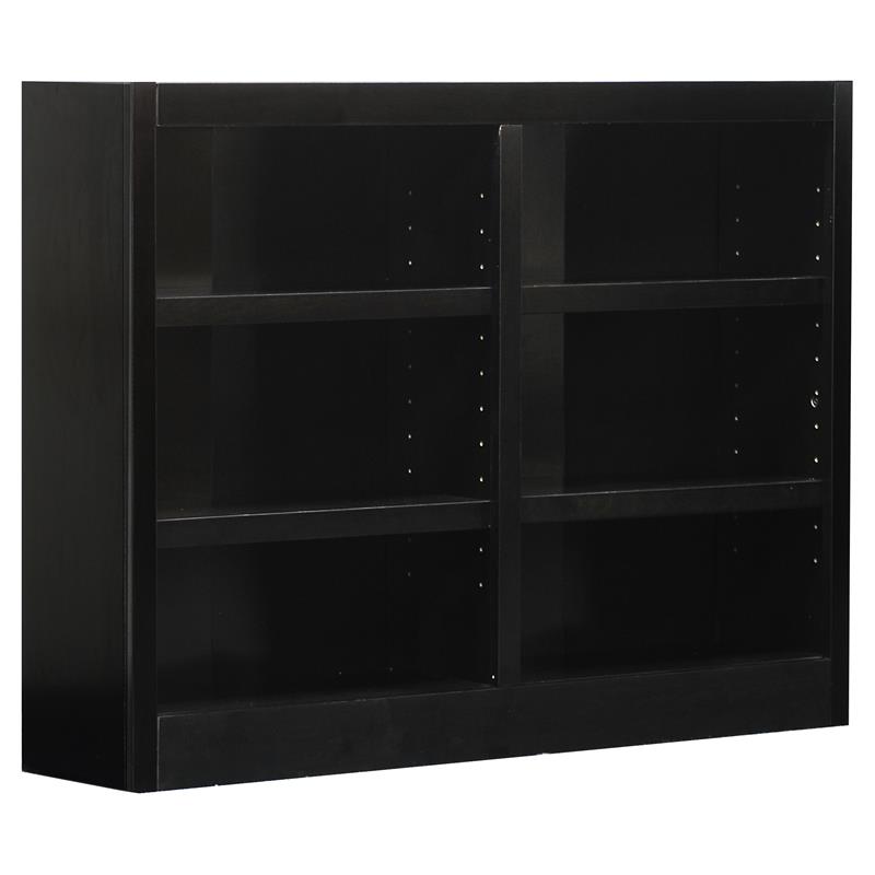 Home Square 6-Shelf Double Wide Wood Bookcase Set in Espresso
