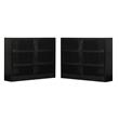 Home Square 6-Shelf Double Wide Wood Bookcase Set in Espresso