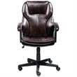 Home Square 2 Piece Puresoft Faux Leather Manager Office Chair Set in Brown