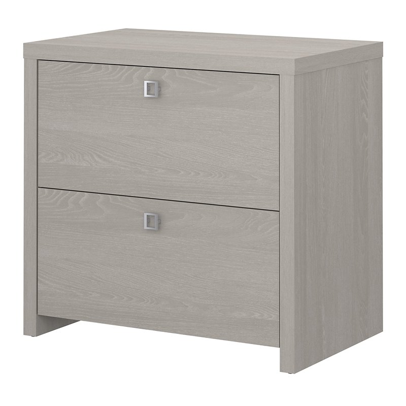 Home Square 2 Drawer Wood Filing Cabinet Set in Gray Sand (Set of 2)