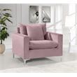 Home Square 2 Piece Upholstered Velvet Accent Chair Set in Pink