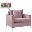 Home Square 2 Piece Upholstered Velvet Accent Chair Set in Pink