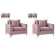 Home Square 2 Piece Upholstered Velvet Accent Chair Set in Pink
