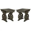 Home Square 1 Drawer Wood Top End Table Set in Peppercorn