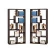 Home Square 2 Piece Modern Asymmetrical Bookcase Set in Cappuccino