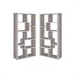 Home Square 2 Piece Asymmetrical Driftwood Bookcase Set in Gray