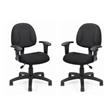 Home Square 2 Piece DX Posture Office Chair with Adjustable Arms Set in Black