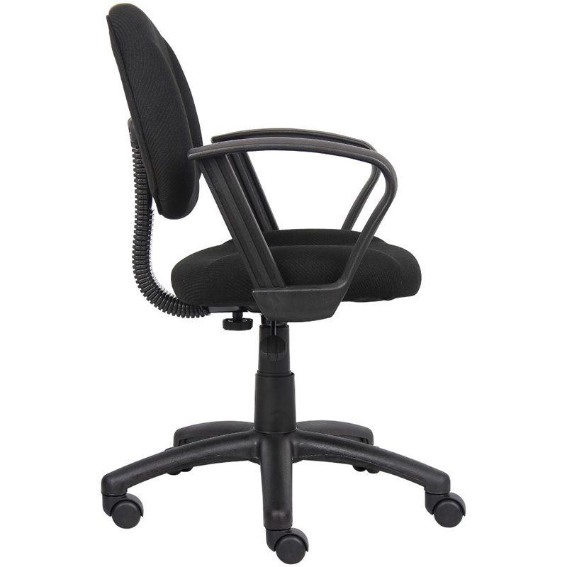Home Square 2 Piece Fabric Office Swivel Chair With Arms Set in Black