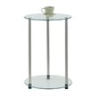 Home Square 2 Piece Designs2Go Round End Table with Glass Shelves Set in  Clear