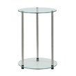 Home Square 2 Piece Designs2Go Round End Table with Glass Shelves Set in  Clear
