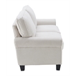 Home Square 2 Piece Contemporary Polyester Fabric Sofa Set in Cream
