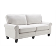 Home Square 2 Piece Contemporary Polyester Fabric Sofa Set in Cream