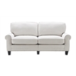 Home Square 2 Piece Contemporary Polyester Fabric Sofa Set in Cream