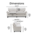 Home Square 2 Piece Contemporary Polyester Fabric Sofa Set in Cream