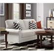 Home Square 2 Piece Contemporary Polyester Fabric Sofa Set in Cream