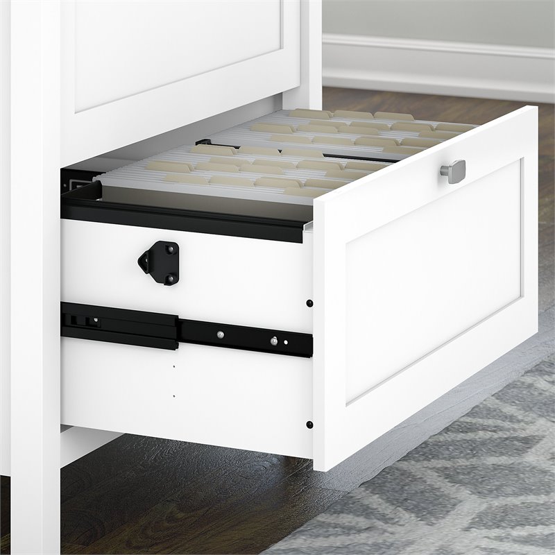 Home Square 2 Drawer Filing Cabinet Set in Pure White (Set of 2)