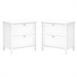 Home Square 2 Drawer Filing Cabinet Set in Pure White (Set of 2)