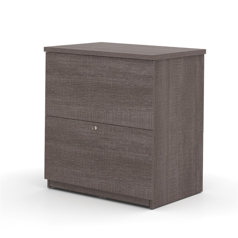 Home Square 2 Drawer Lateral Filing Cabinet Set in Bark Gray (Set of 2)