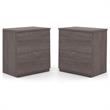 Home Square 2 Drawer Lateral Filing Cabinet Set in Bark Gray (Set of 2)