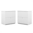 Home Square 2 Drawer Lateral Filing Cabinet Set in White (Set of 2)
