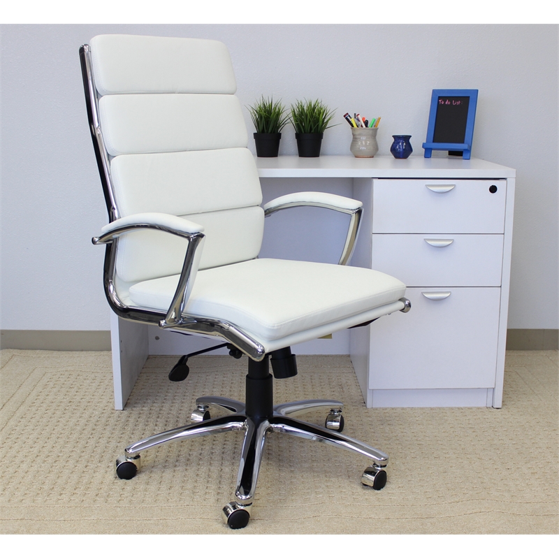 Home Square 2 Piece Executive Upholstered Chair Set in Chrome