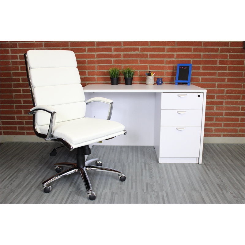Home Square 2 Piece Executive Upholstered Chair Set in Chrome
