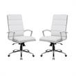Home Square 2 Piece Executive Upholstered Chair Set in Chrome