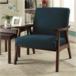 Home Square 2 Piece Fabric Chair with Medium Espresso Frame Set in Azure Blue