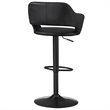 Home Square 2 Piece Faux Leather Adjustable Swivel Bar Stool Set in Black