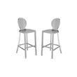 Home Square 2 Piece Stainless Steel Bar Stool Set in Chrome