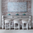 Home Square 2 Piece Magnolia Manor Console Swivel Stool Set in Antique White