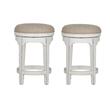 Home Square 2 Piece Magnolia Manor Console Swivel Stool Set in Antique White
